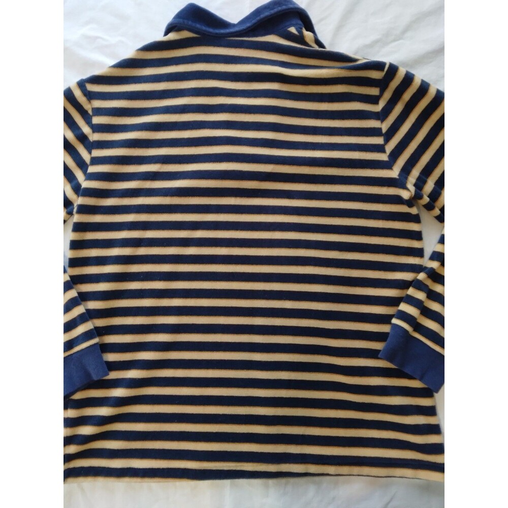 Vtg 60s 70s Mens Large Shirt Terry Cloth Striped Navy Disco Skate Surf JCPenney - Picture 9 of 11